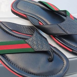 Gucci Web Thong Sandals